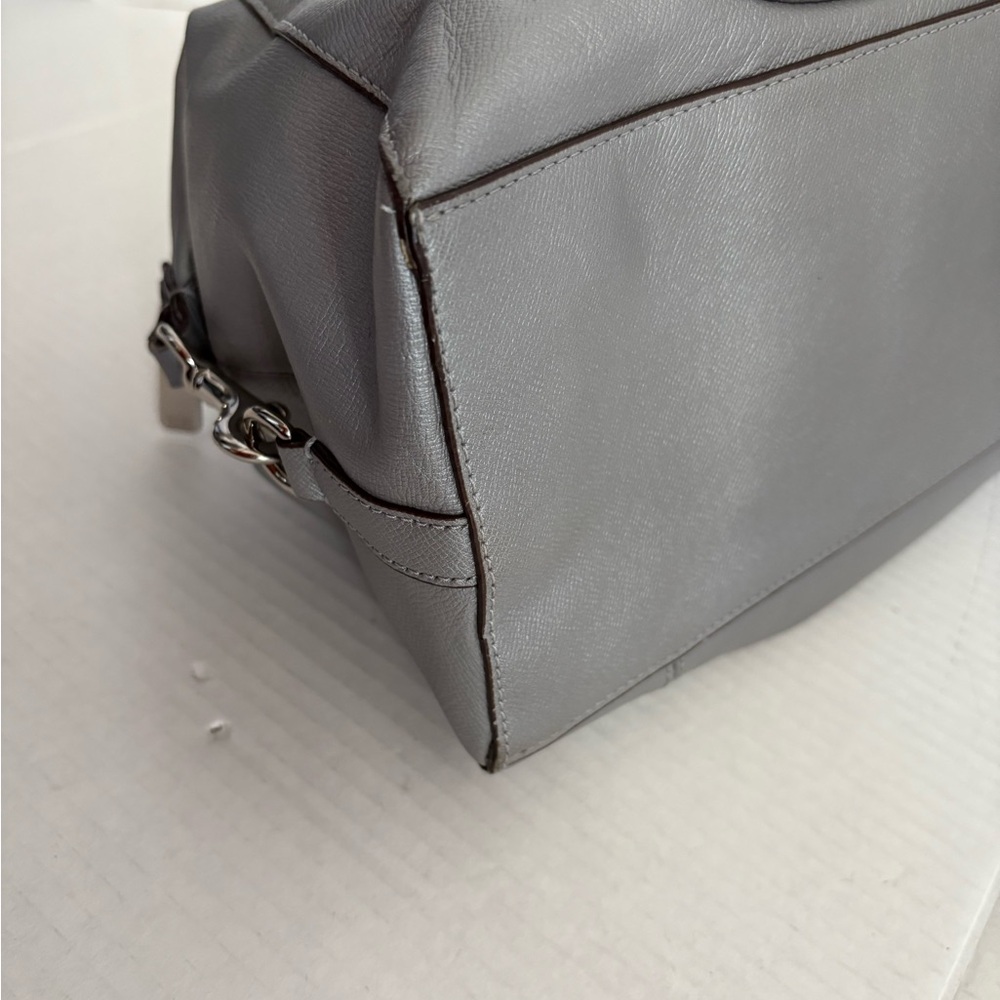 COACH pewter grey two way turnlock satchel - Picture 7 of 16